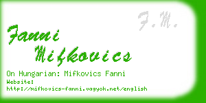 fanni mifkovics business card